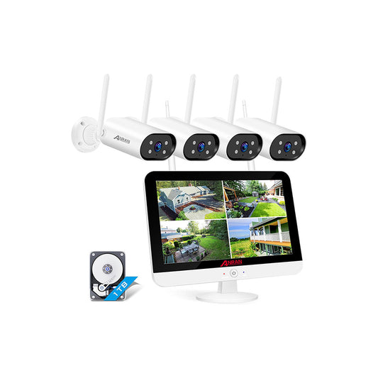 ANRAN 8CH Expandable 5MP 12''Monitor HD Cam Kit with Audio