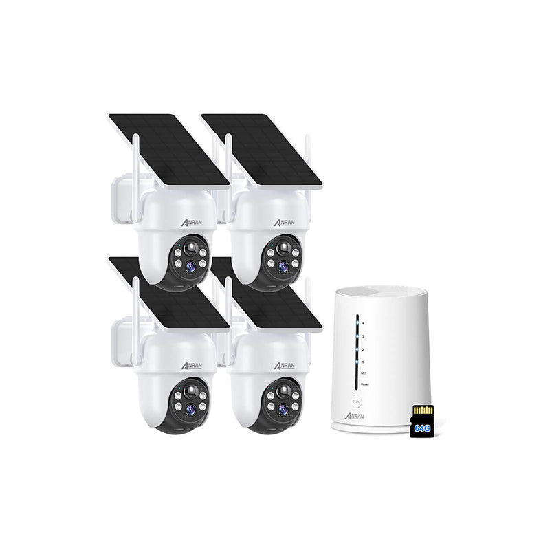ANRAN 4MP FHD Integrated Solar Panel Battery Cameras System with 32GB SD Card