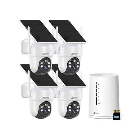 ANRAN 4MP FHD Integriertes Solarpanel-Batteriekamera-System mit 32 GB SD-Karte