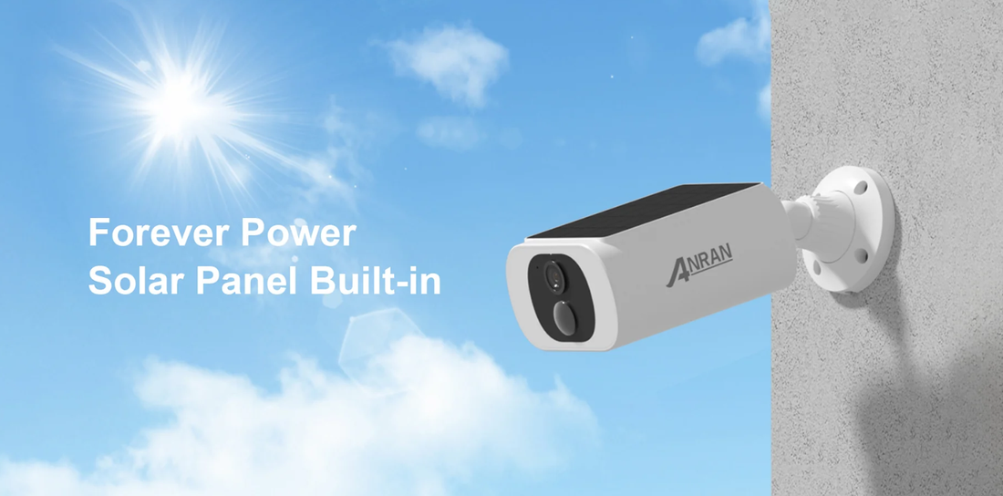 anran solar powered security camera with solar panel