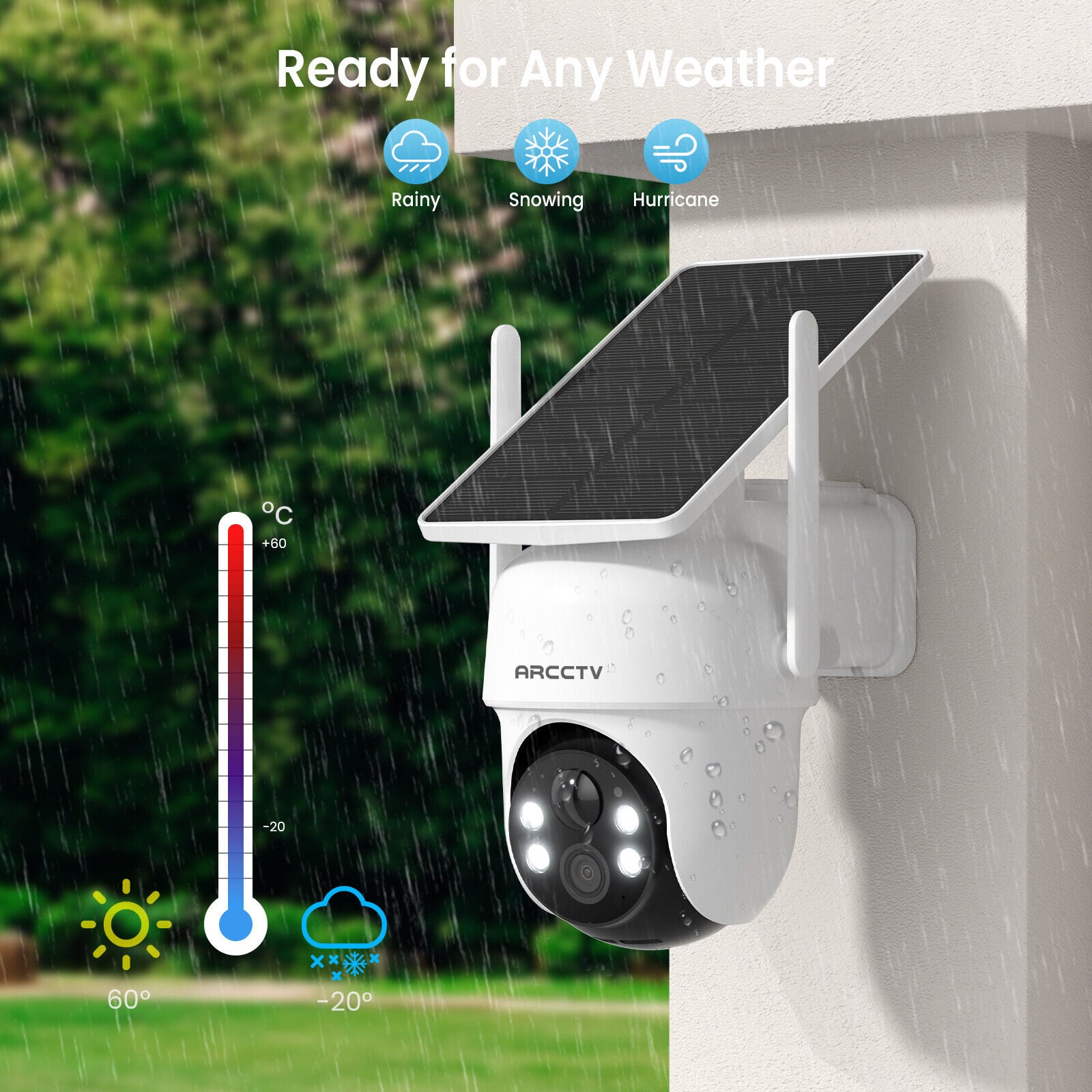 4MP FHD Integrated Solar Panel Battery Cameras System with 32GB SD Card