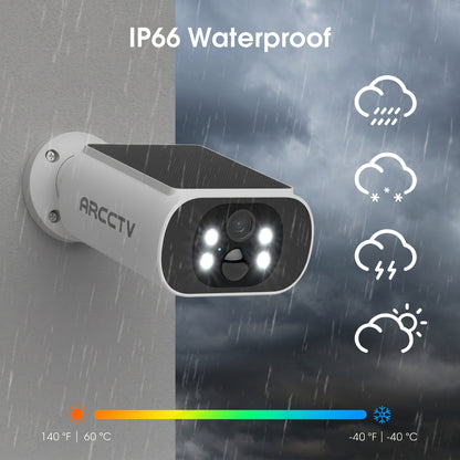 4MP 6Channel C3 Solar Battery Wireless Security Camera System with 32GB SD Card