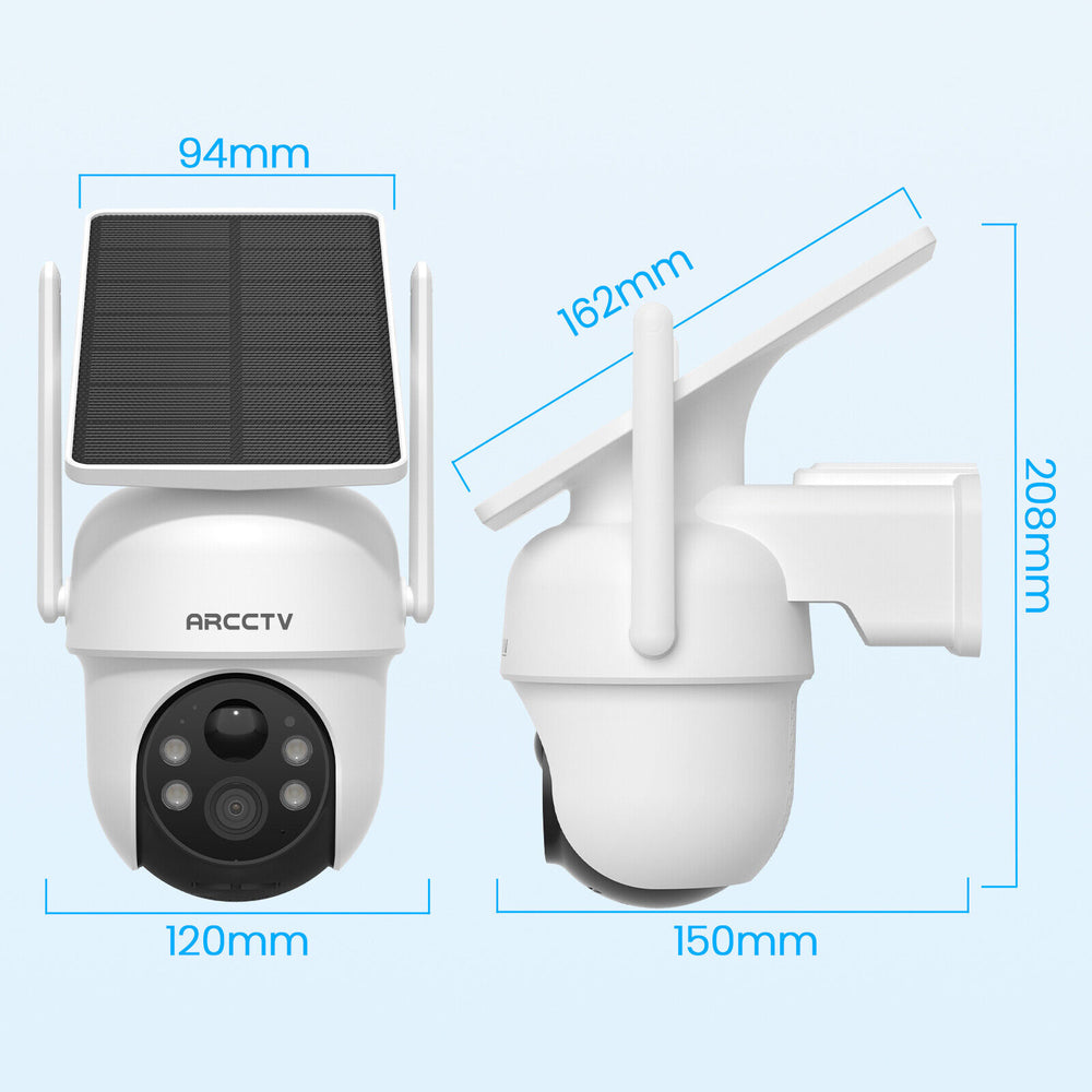 4MP FHD Integrated Solar Panel Battery Cameras System with 32GB SD Card
