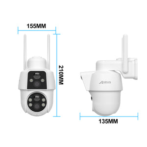 ANRAN 4MP(2MP+2MP) Dual-lens Wireless Solar Security Camera with 2-Way Talk