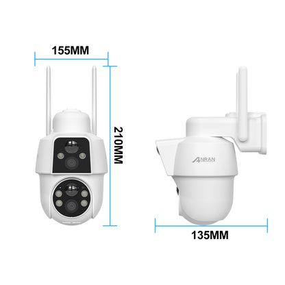 ANRAN 4MP(2MP+2MP) Dual-lens Wireless Solar Security Camera with 2-Way Talk