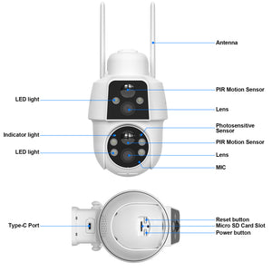 ANRAN 4MP(2MP+2MP) Dual-lens Wireless Solar Security Camera with 2-Way Talk