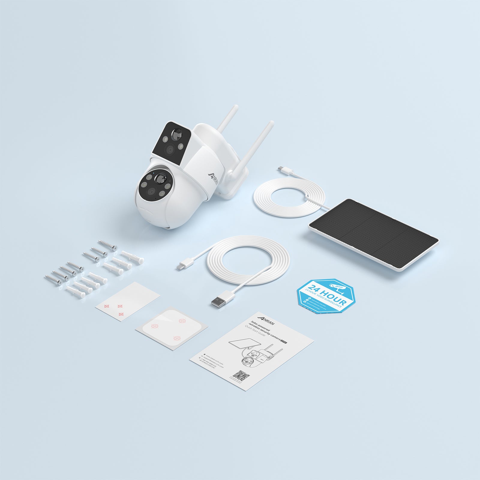 ANRAN 4MP(2MP+2MP) Dual-lens Wireless Solar Security Camera with 2-Way Talk