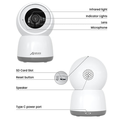 ANRAN 5MP FHD Baby Monitor Security Camera