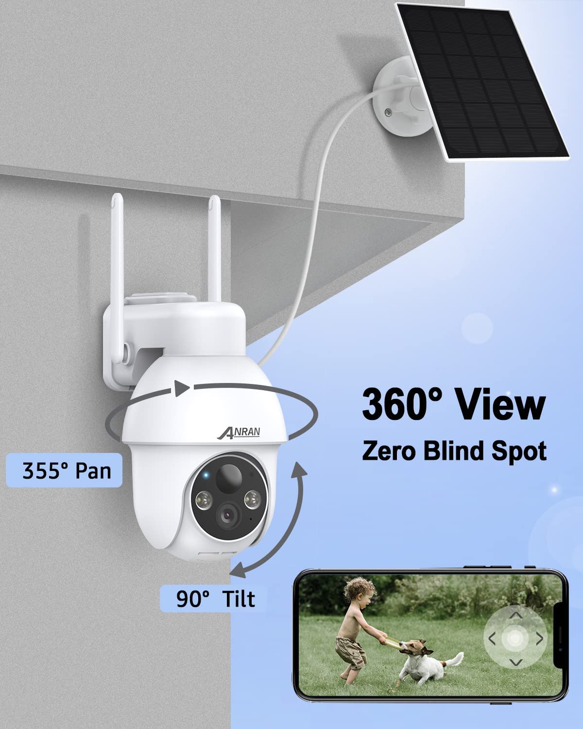 2K Solar Battery Camera | 360° View, Wireless & Hassle-Free