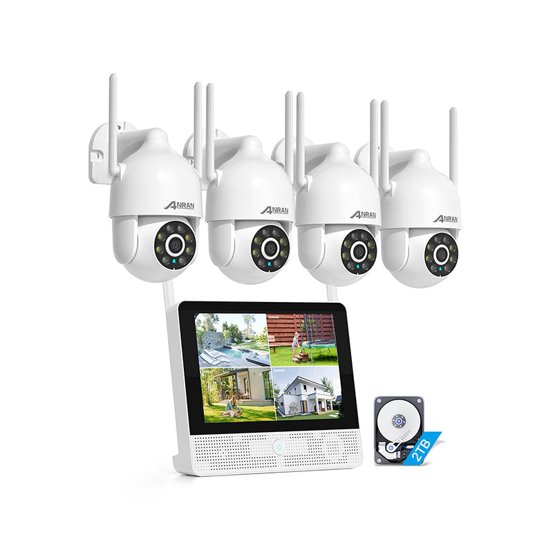 5MP Wifi PTZ Camera Kit 10.5inch Monitor NVR HDD