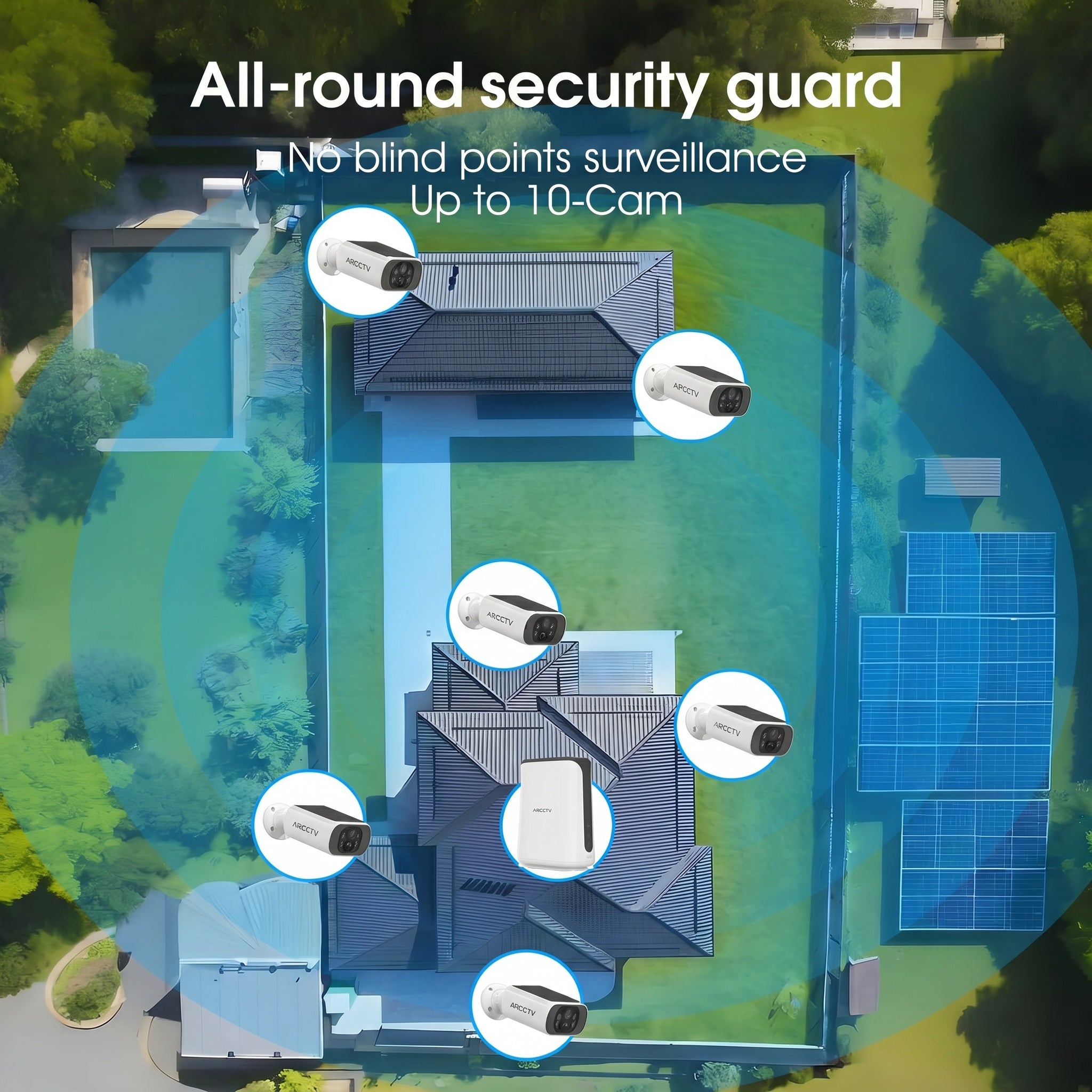4MP 6Channel C3 Solar Battery Wireless Security Camera System with 32GB SD Card