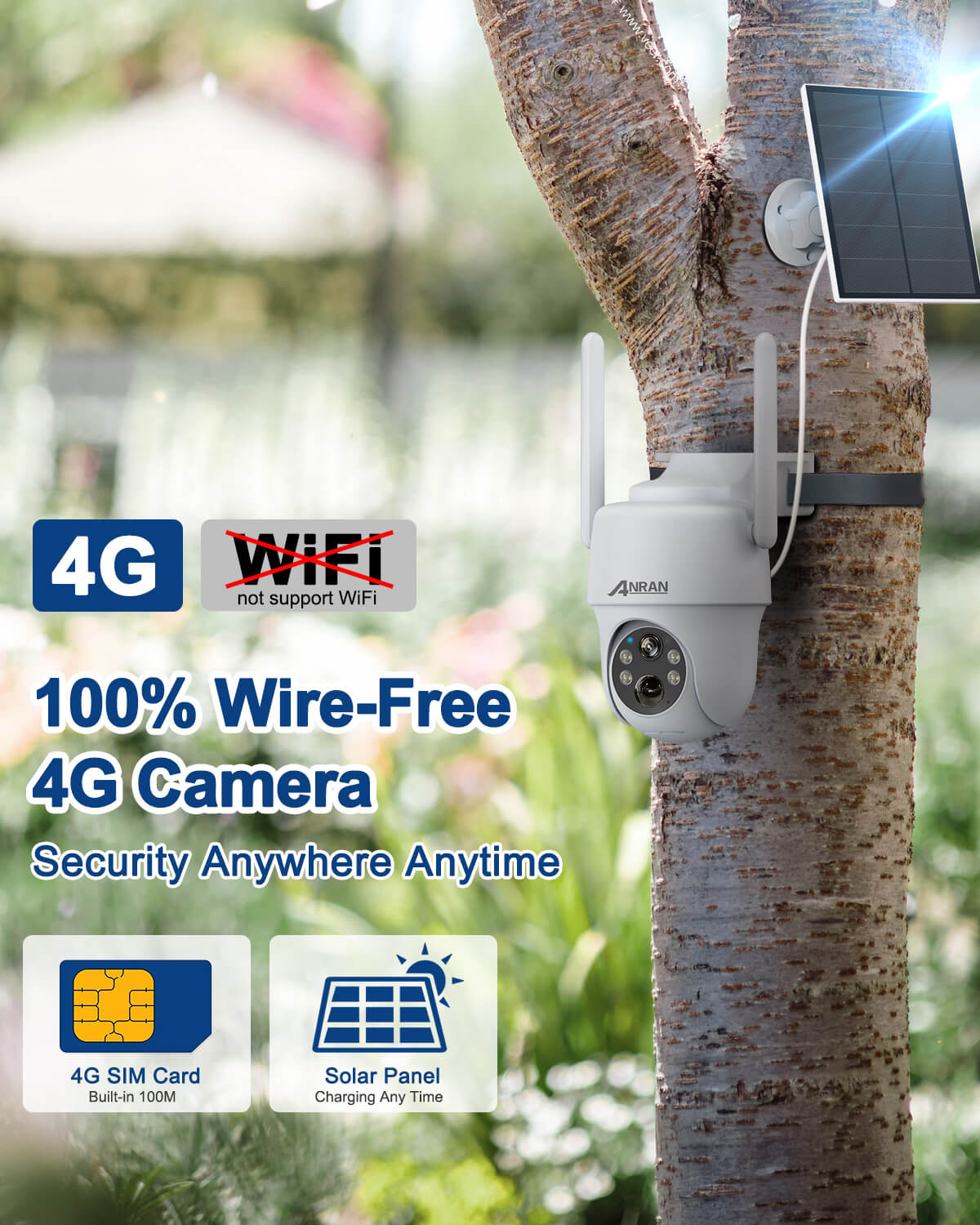Continuous Recording 4g Security Camera Systems Anran Wireless