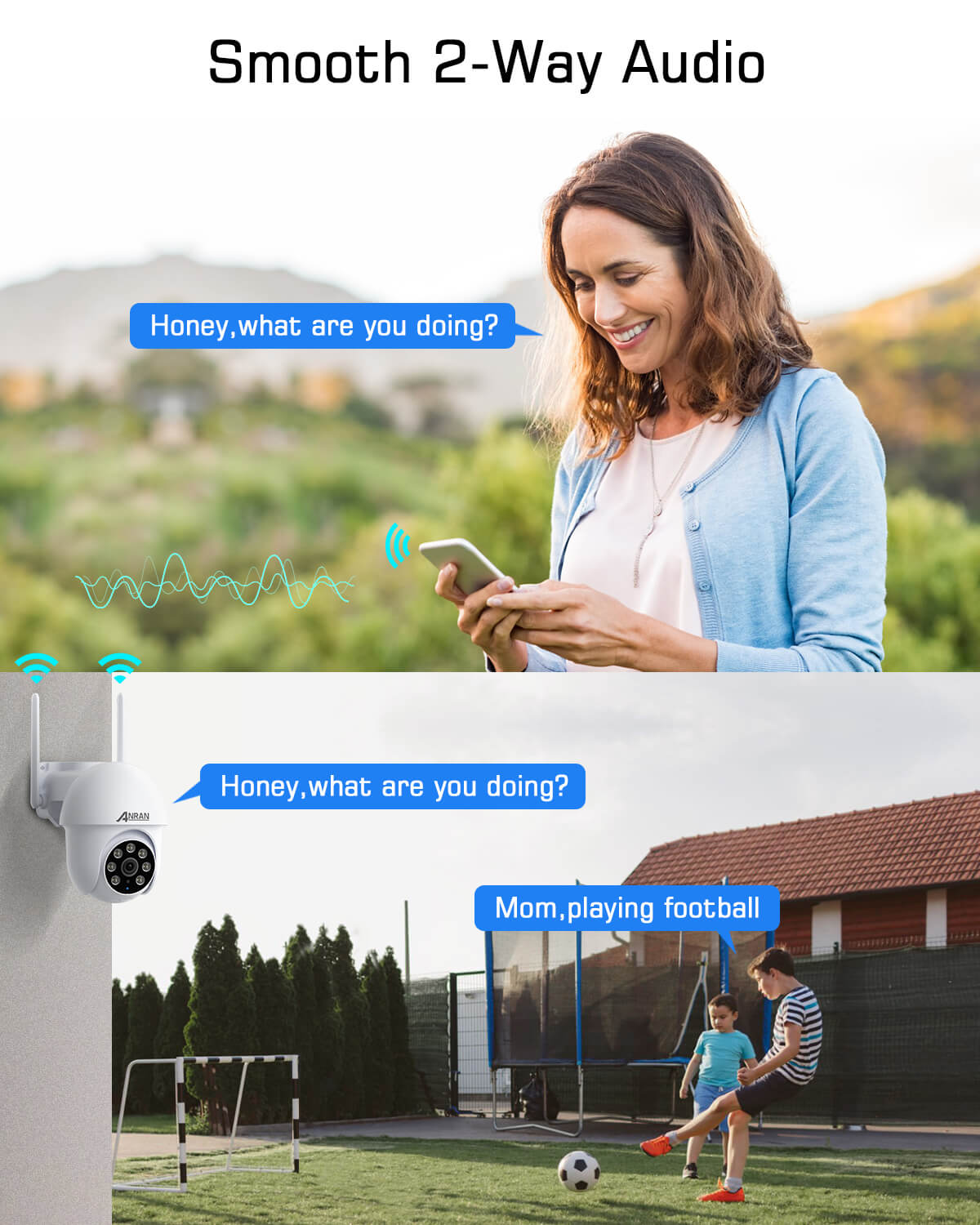 ANRAN P3 5MP WiFi PTZ Camera with 360° View（Can't add to NVR, this camera can't add to your NVR）