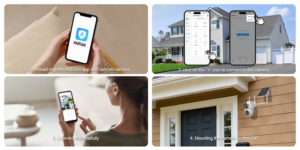 ANRAN 4MP(2MP+2MP) Dual-lens Wireless Solar Security Camera with 2-Way Talk