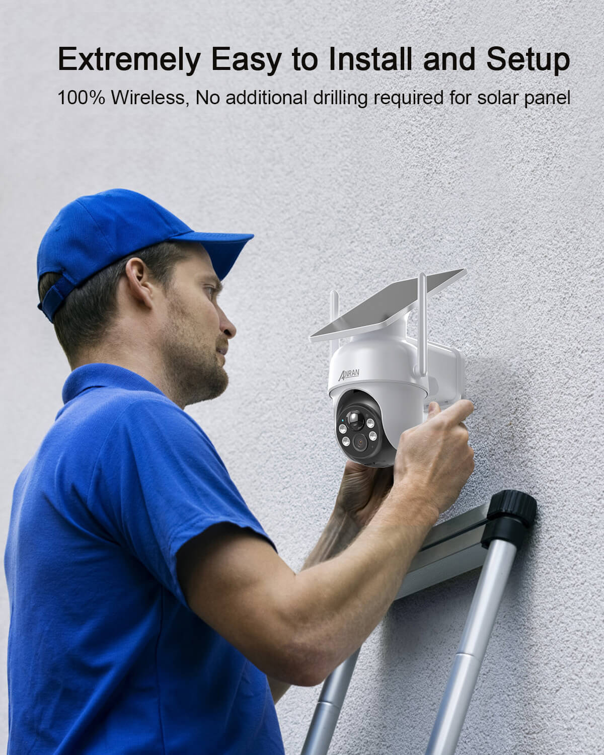 ANRAN 4MP FHD Integrated Solar Panel Battery Cameras System with 32GB SD Card