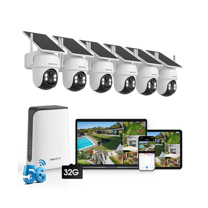 4MP 6Channel FHD Integrated Solar Battery Security Camera System with 32GB SD Card
