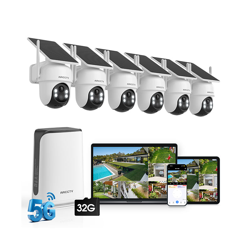 4MP 6Channel FHD Integrated Solar Battery Security Camera System with 32GB SD Card