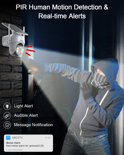 ANRAN 4MP FHD Integrated Solar Panel Battery Cameras System with 32GB SD Card