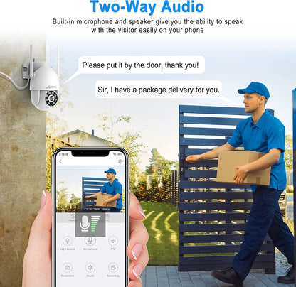 ANRAN Kit de caméra PTZ Wifi 5MP avec moniteur 12 pouces NVR 2TB HDD