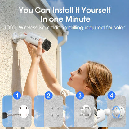 4MP 6Channel C3 Solar Battery Wireless Security Camera System with 32GB SD Card