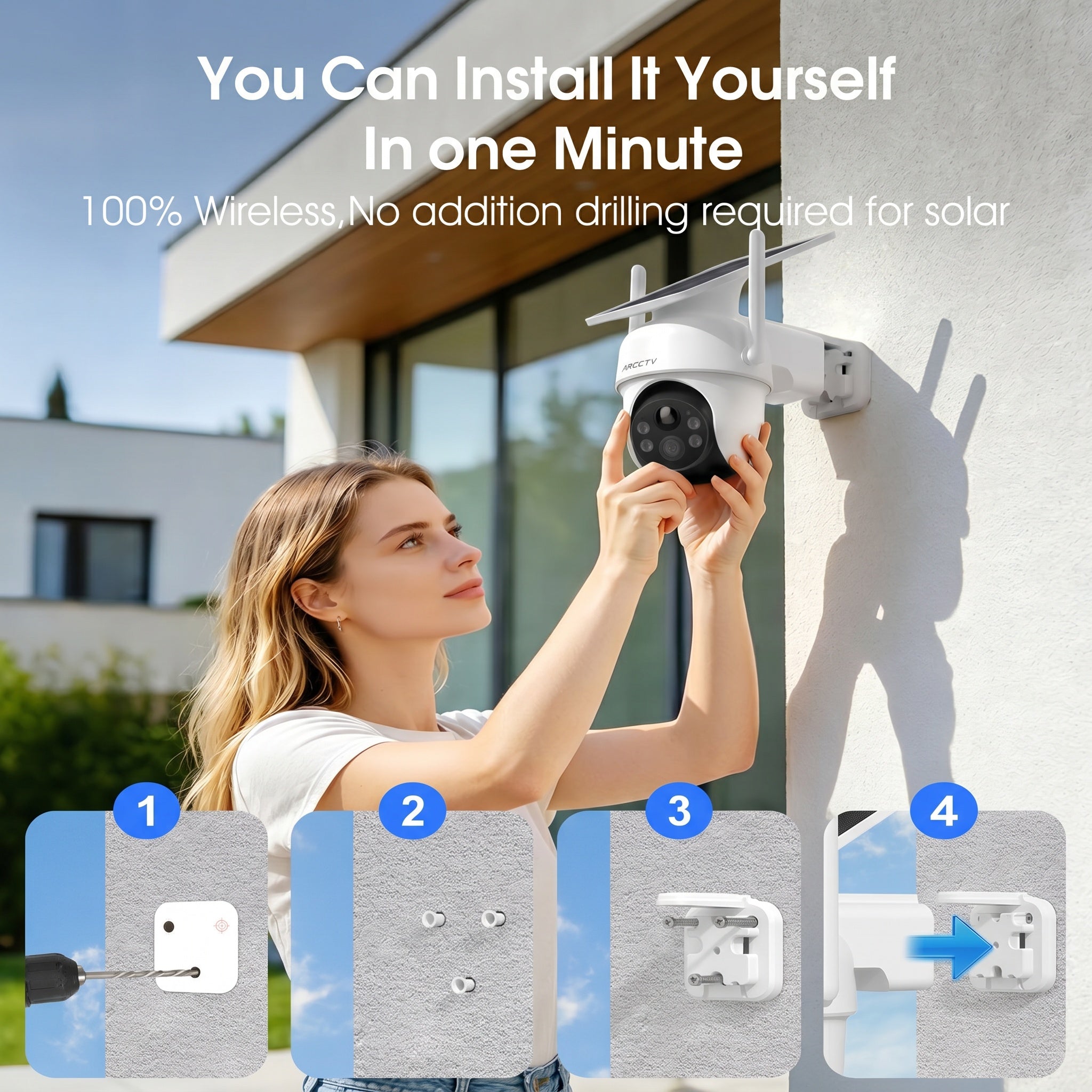 4MP 6Channel FHD Integrated Solar Battery Security Camera System with 32GB SD Card