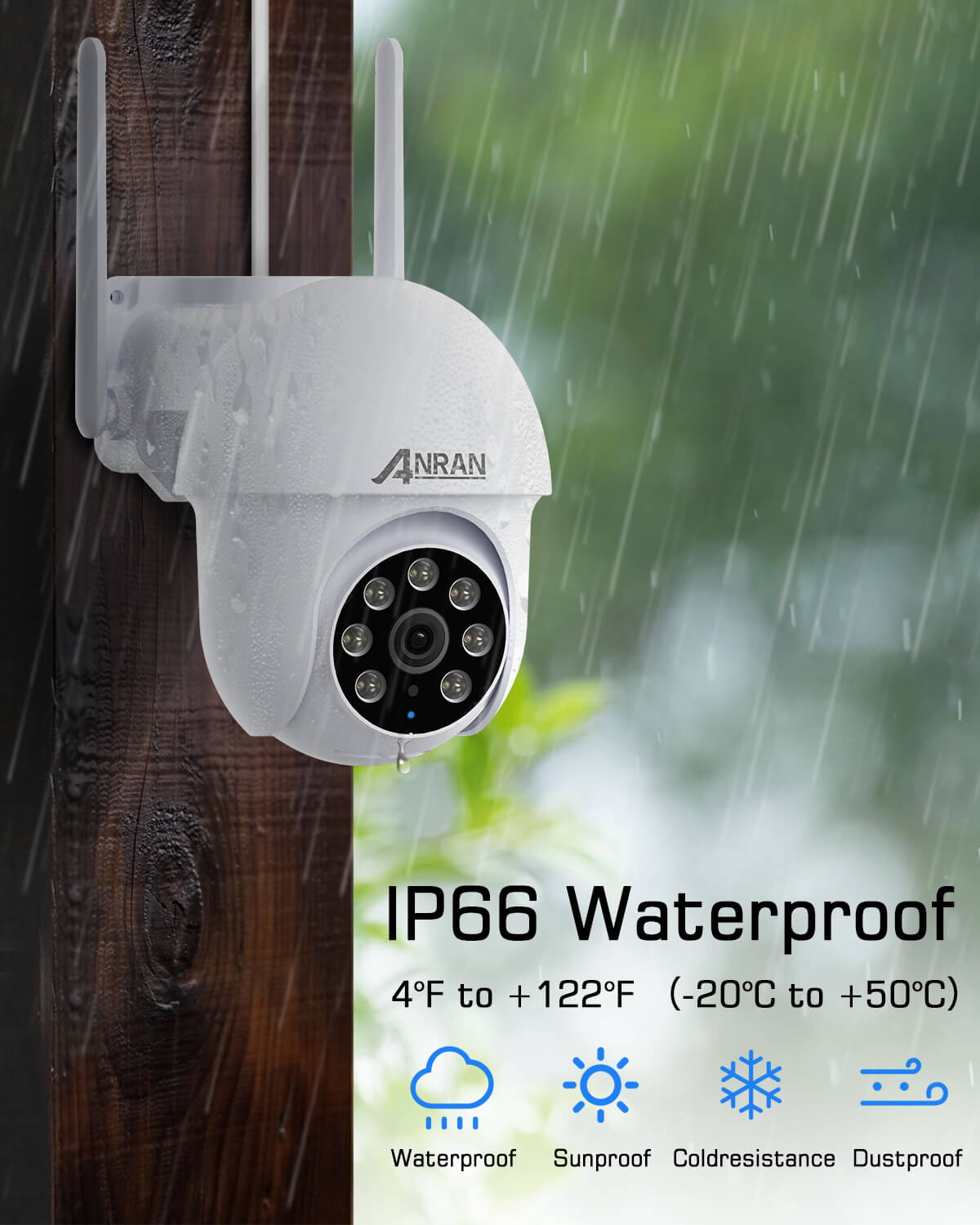 ANRAN P3 5MP WiFi PTZ Camera with 360° View（Can't add to NVR, this camera can't add to your NVR）