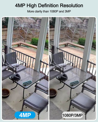 ANRAN 4MP FHD Integrated Solar Panel Battery Cameras System with 32GB SD Card