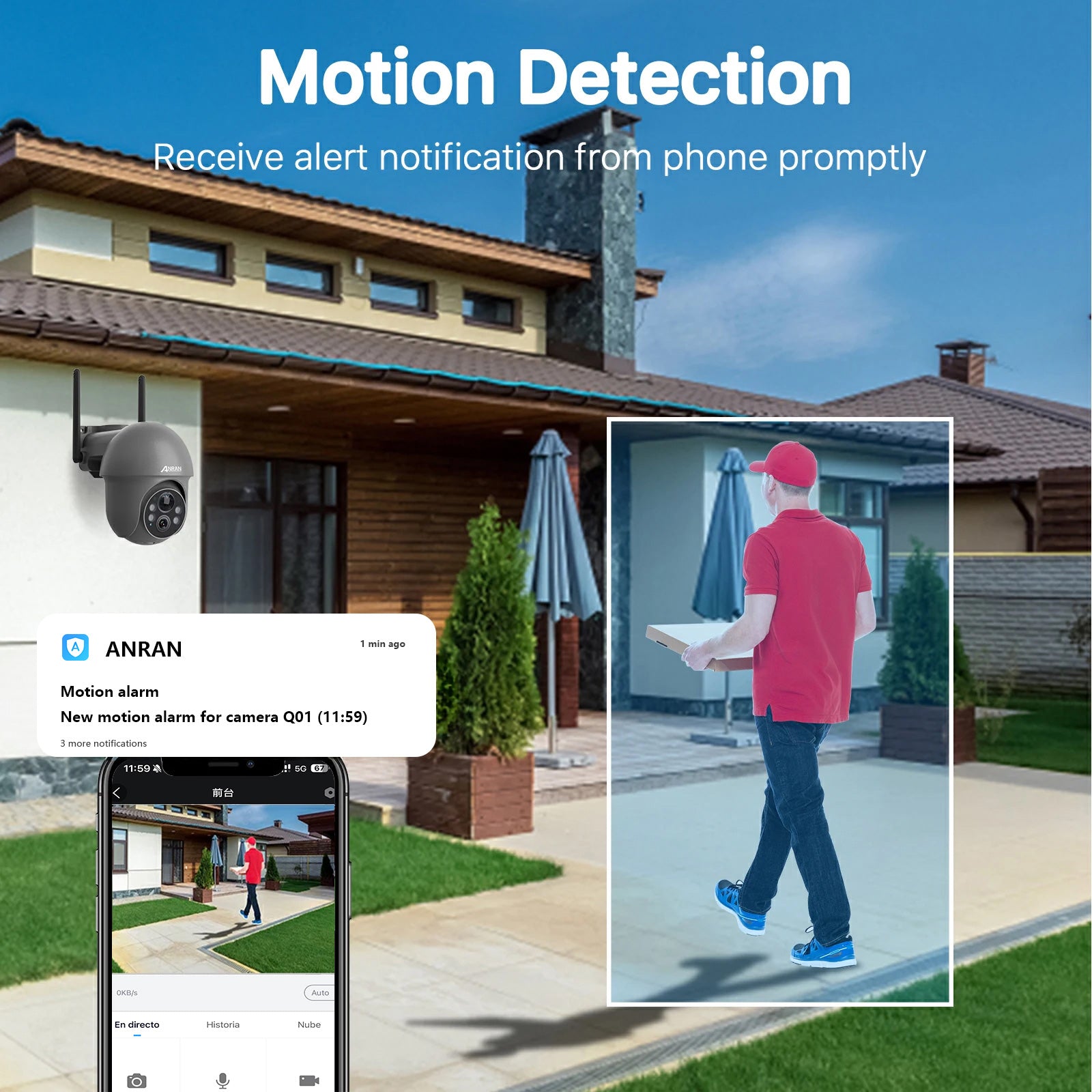 ANRAN Q1 Max 5MP Solar Battery Camera-Gray