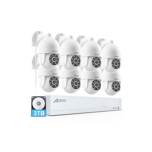 ANRAN 4K 8CH 8MP POE Security Camera System 3TB HDD Built-in