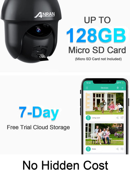 ANRAN Q3 Max 5MP Fotocamera a Batteria Solare (Nero)