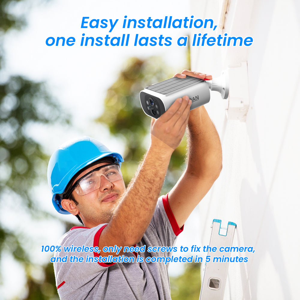 ANRAN C3 4MP Wifi Solar Battery Camera Kit Surveillance Security System with 32GB SD Card