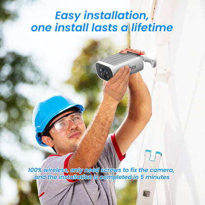 ANRAN C3 4MP Wifi Solar Battery Camera Kit Surveillance Security System with 32GB SD Card