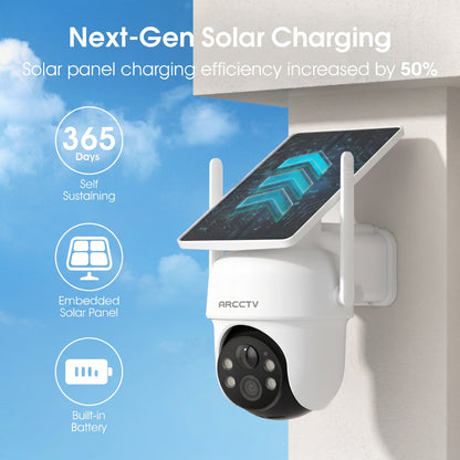 4MP 6Channel FHD Integrated Solar Battery Security Camera System with 32GB SD Card