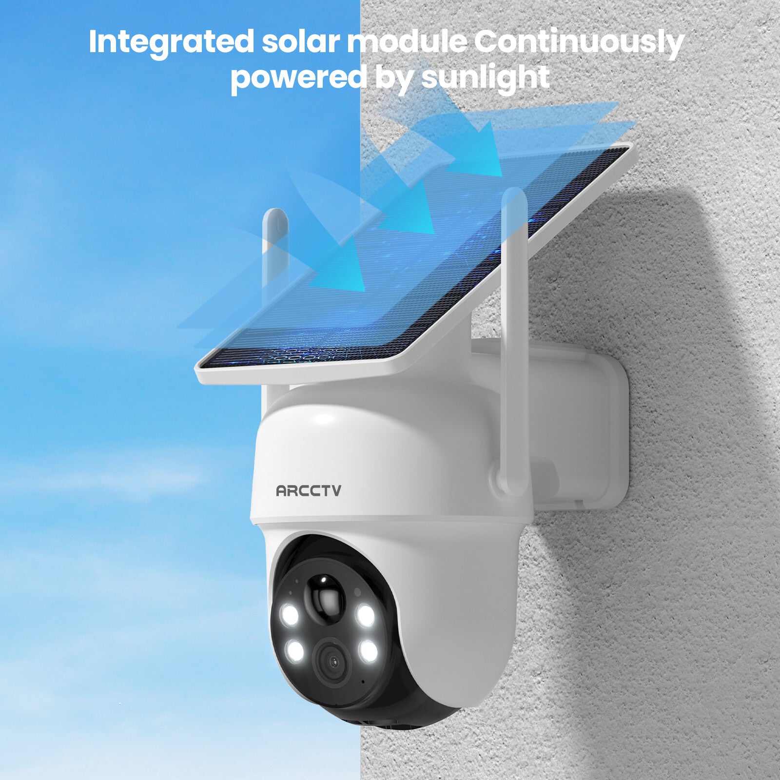 4MP FHD Integrated Solar Panel Battery Cameras System with 32GB SD Card