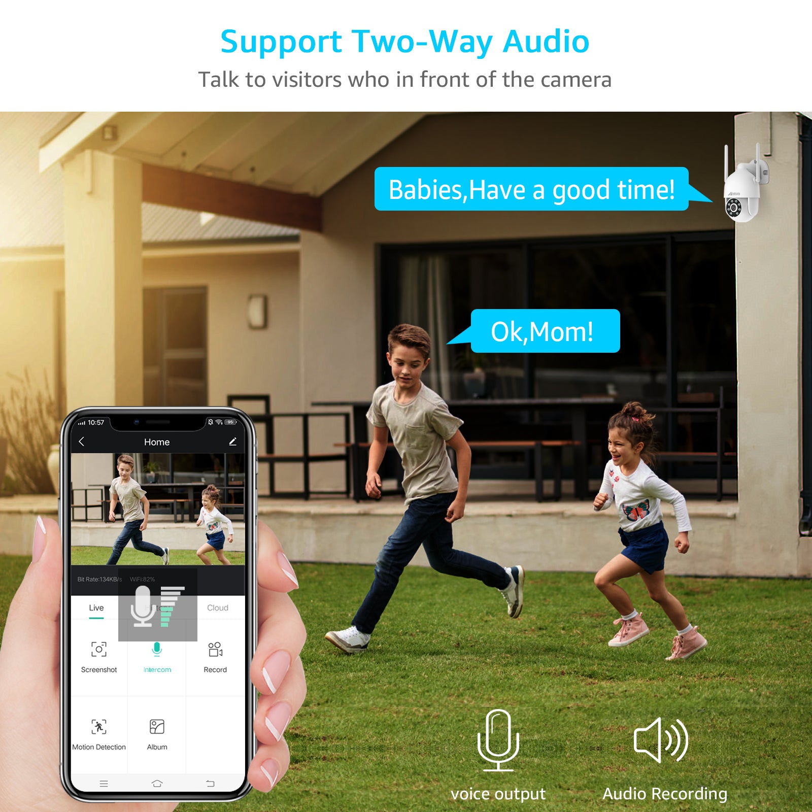ANRAN P3 Caméra PTZ WiFi 5MP avec vue à 360° (Impossible d'ajouter au NVR)