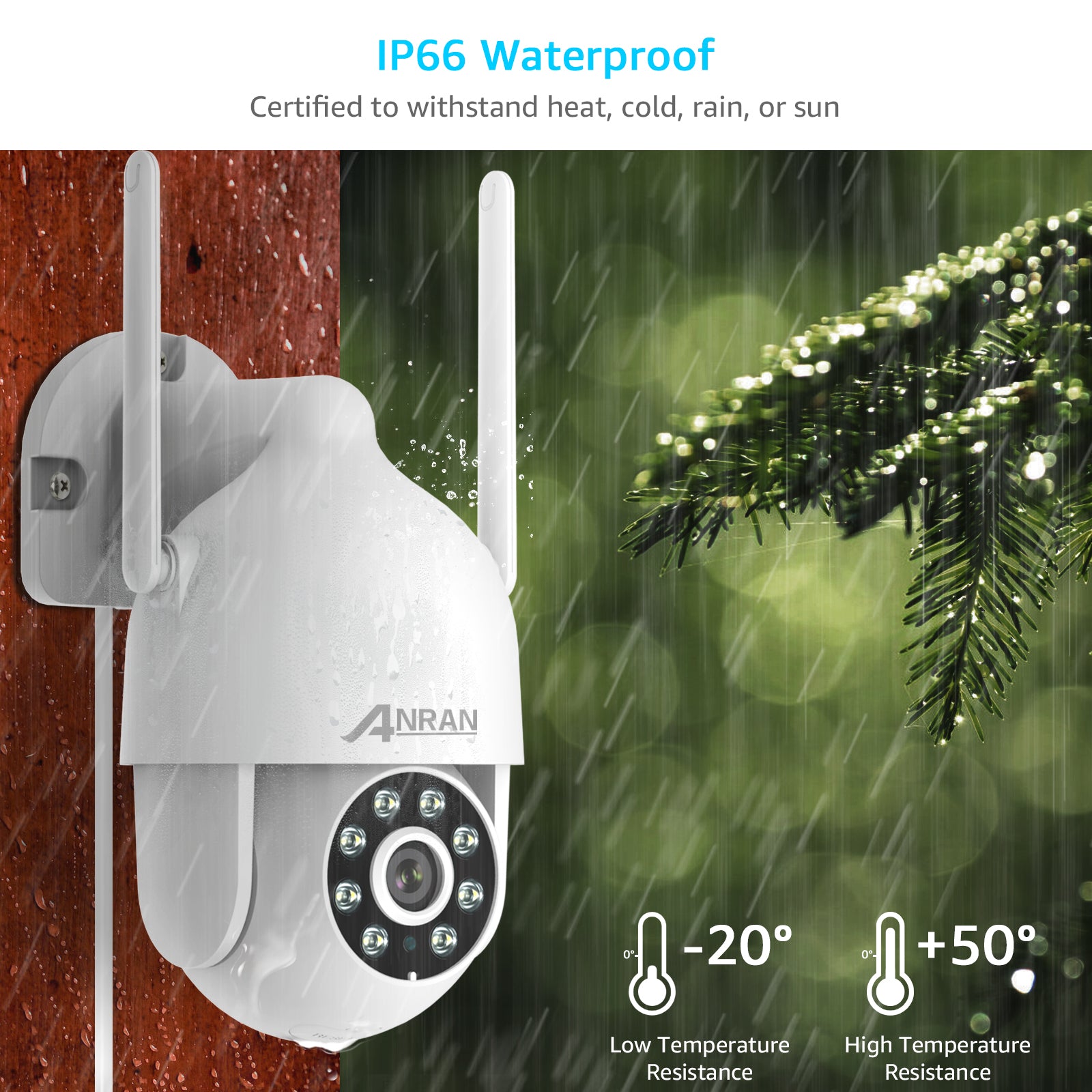 ANRAN P3 Caméra PTZ WiFi 5MP avec vue à 360° (Impossible d'ajouter au NVR)
