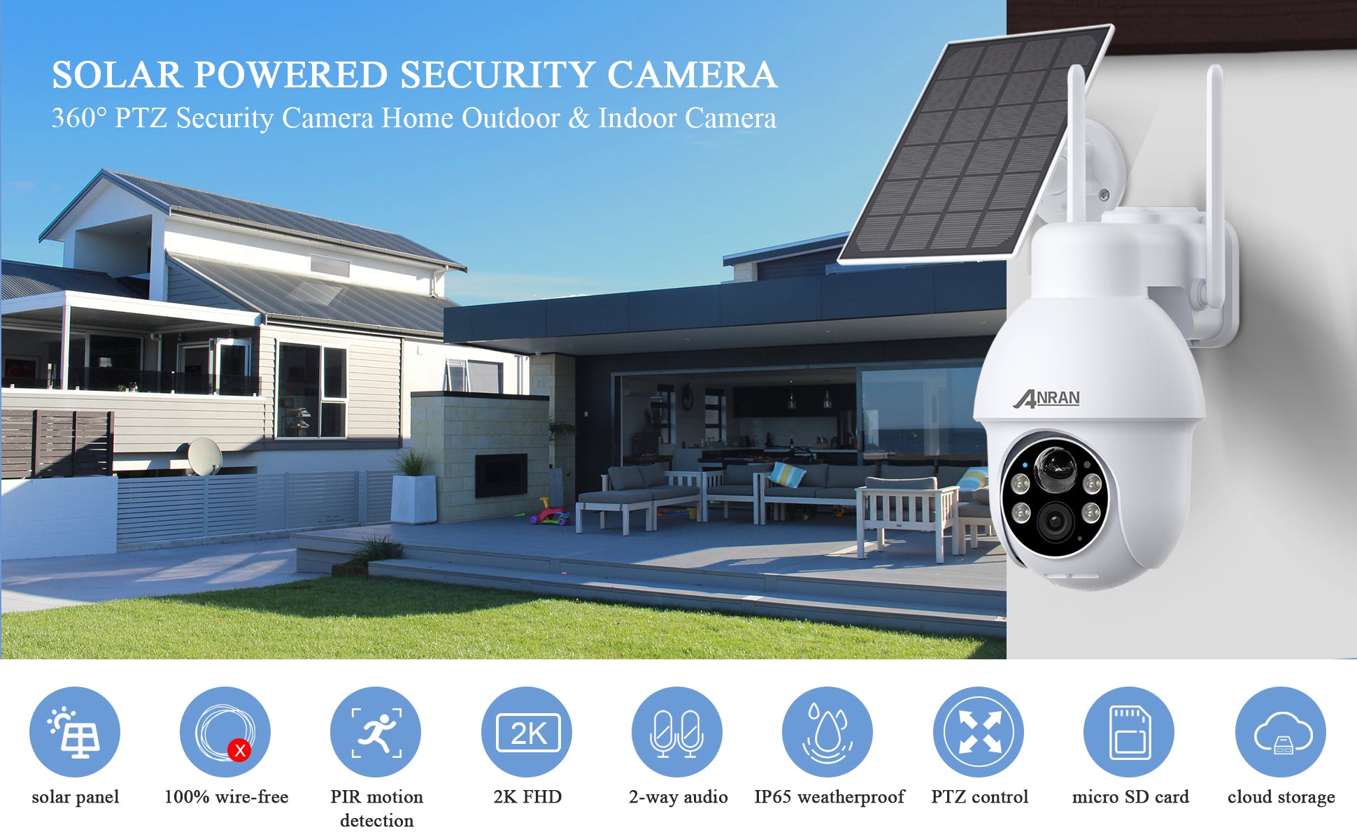 5MP Solar Security Camera | Hassle-Free Home Monitoring – ANRAN