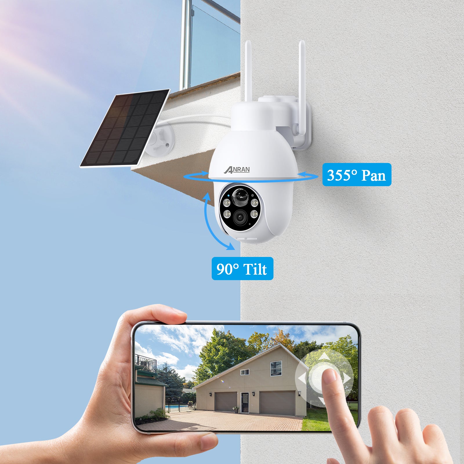 Caméra de sécurité solaire 5MP | Surveillance de la maison sans