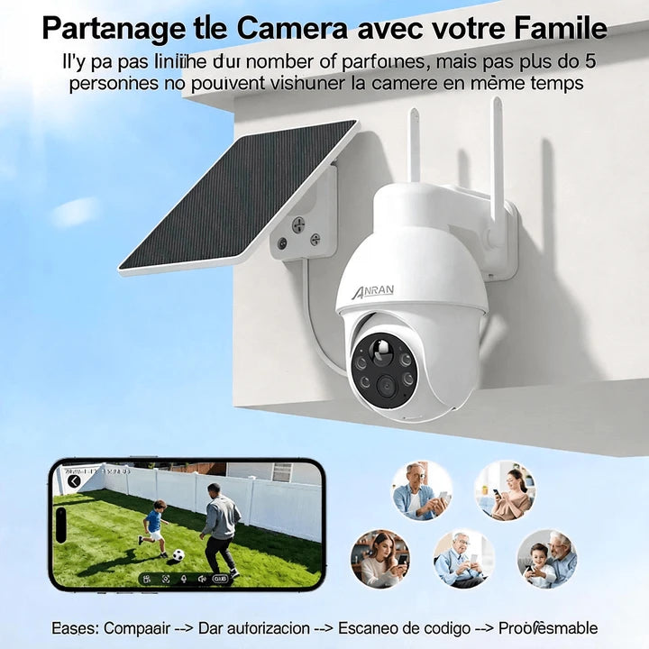 Caméra solaire 360° – Toujours active, toujours alimentée