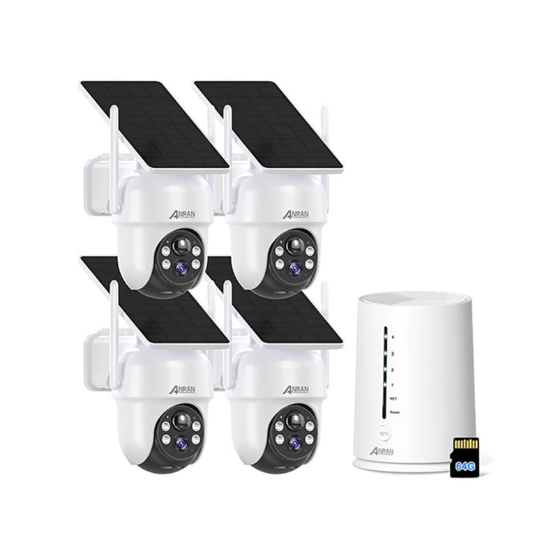 4MP FHD Sistema de Cámaras con Batería y Panel Solar Integrado con Tarjeta SD de