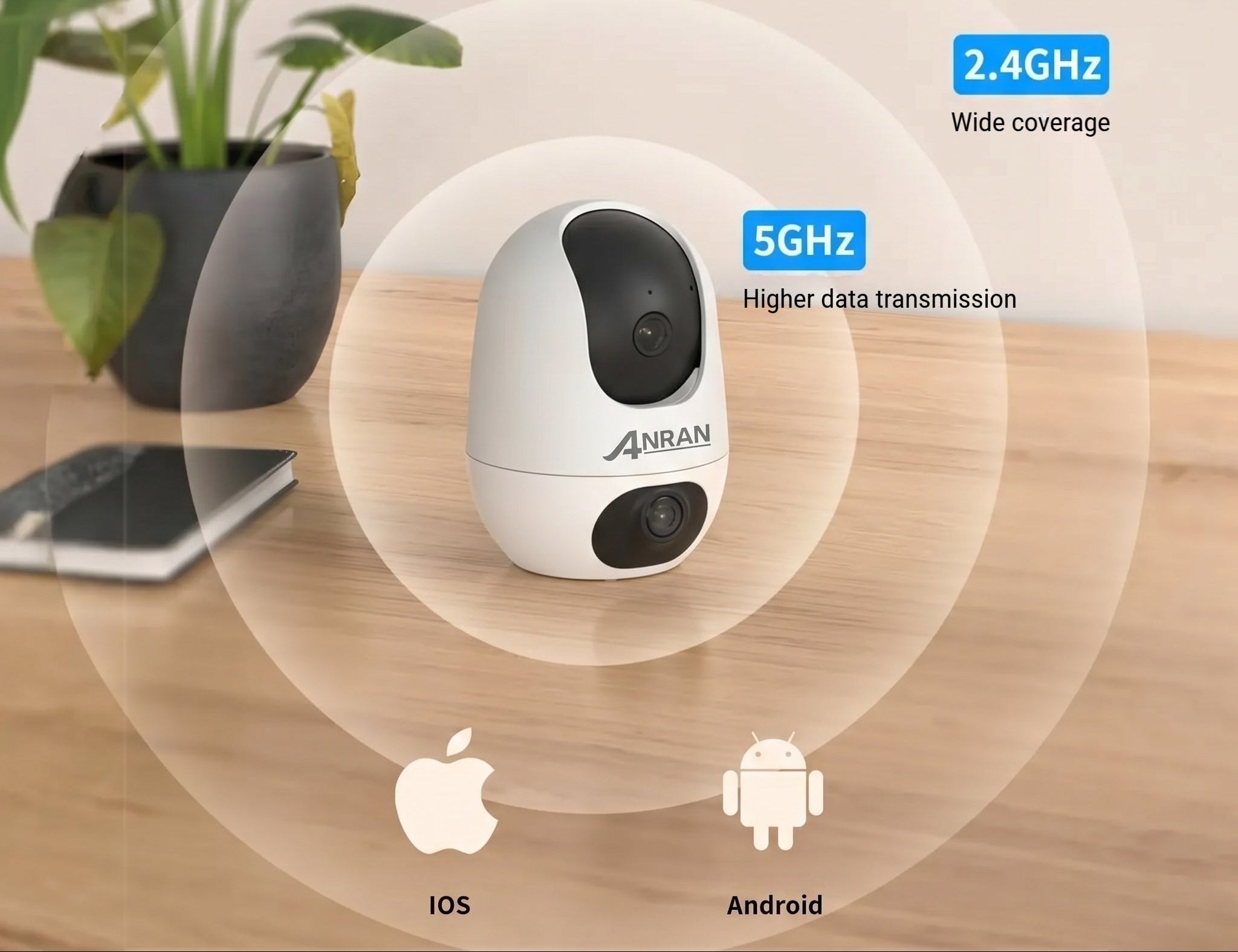 ANRAN 5MP FHD Caméra de surveillance pour bébé
