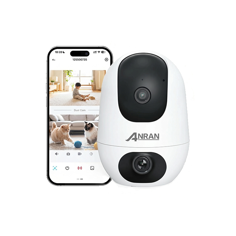 ANRAN 2 en 1 Diseño de lentes duales 3MP HD Cámara de seguridad y monitor para bebés