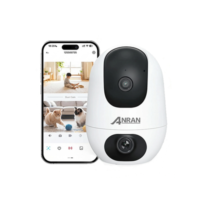 ANRAN 2 en 1 Diseño de lentes duales 3MP HD Cámara de seguridad y monitor para bebés
