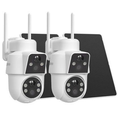 ANRAN 4MP(2MP+2MP) Dual-lens Wireless Solar Security Camera with 2-Way Talk