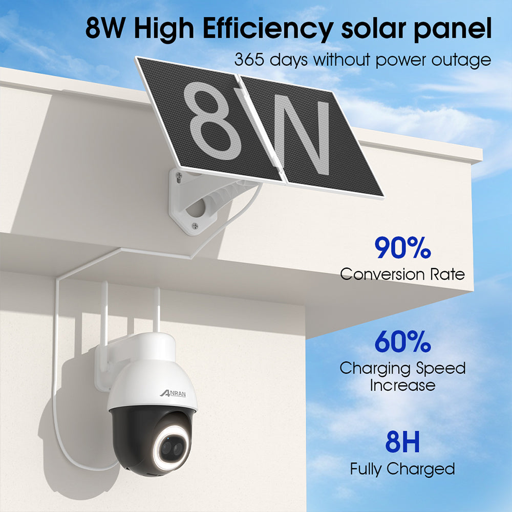 ANRAN QV4M5 AOV 5MP Caméra solaire à batterie