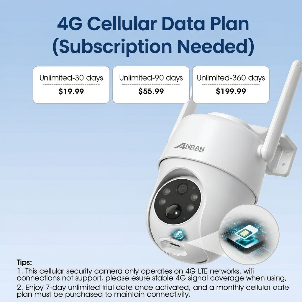 ANRAN G1 2K 3G/4G LTE Cámara de Seguridad Solar con Batería